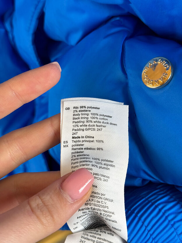Sandro Blue Puffer Coat Size 36 (UK 8) - Image 4