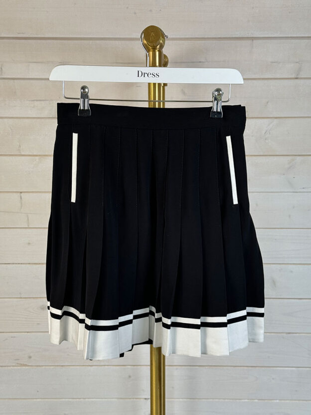 Balmain Black & White Pleated Skirt Size 36 (UK 8)