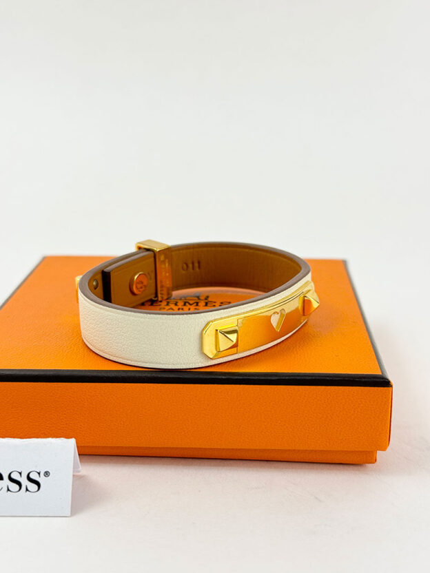 Pre-Owned Hermes White As De Coeur Bracelet - Image 2