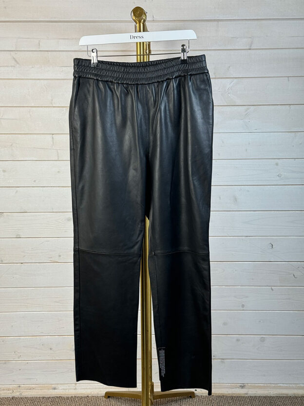Pre-Owned Autograph Leather Trousers with Elastic Waist Band Size 16