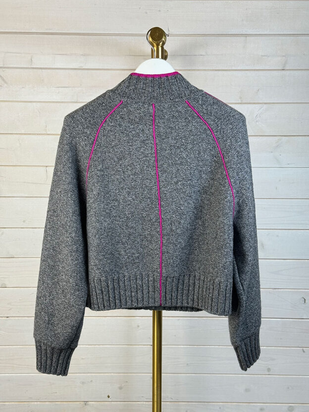 Me + Em Grey & Pink Knitted Cardigan Size M - Image 2