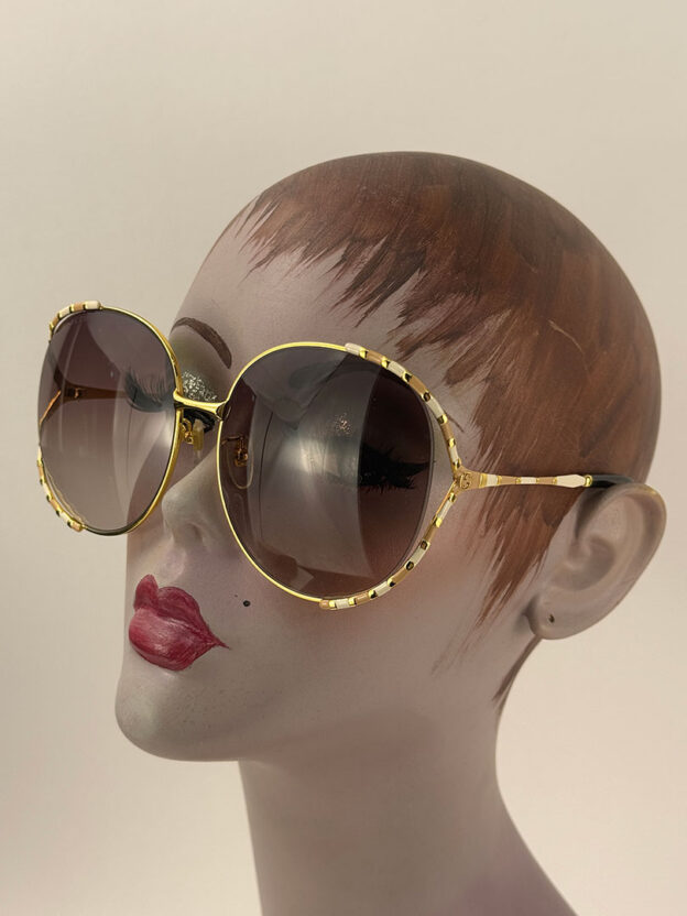 Pre-Owned Gucci Oversized Brown & Gold Sunglasses Boxed.