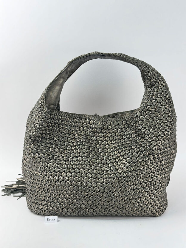 Lottusse Khaki Large Leather Woven Bag - Image 5