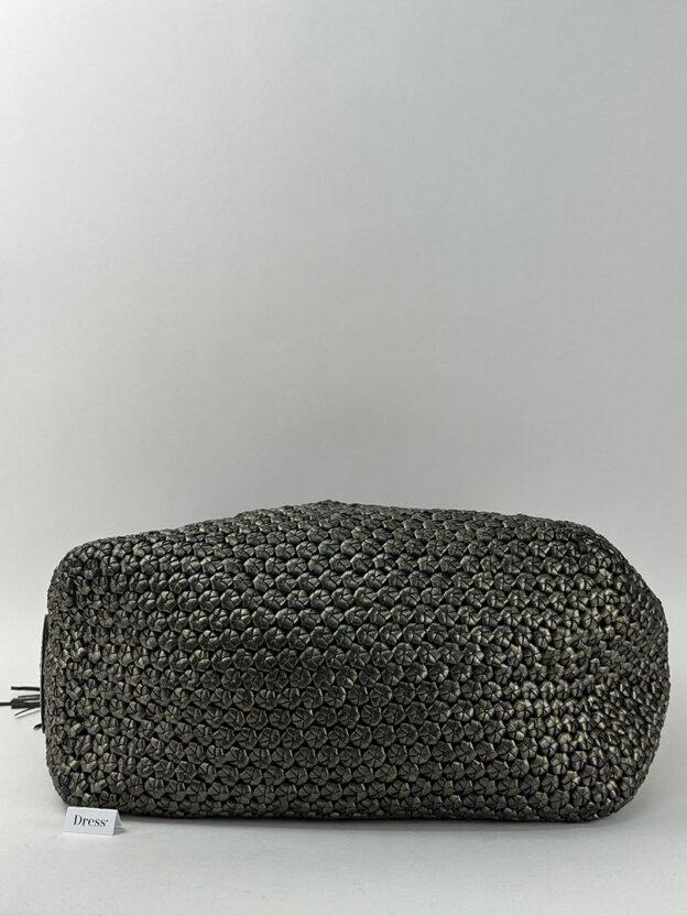 Lottusse Khaki Large Leather Woven Bag - Image 4
