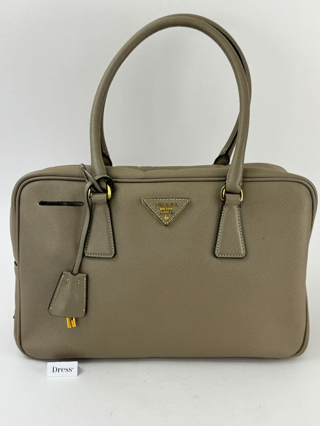 Pre-Owned Prada Mirage Leather Taupe Handbag