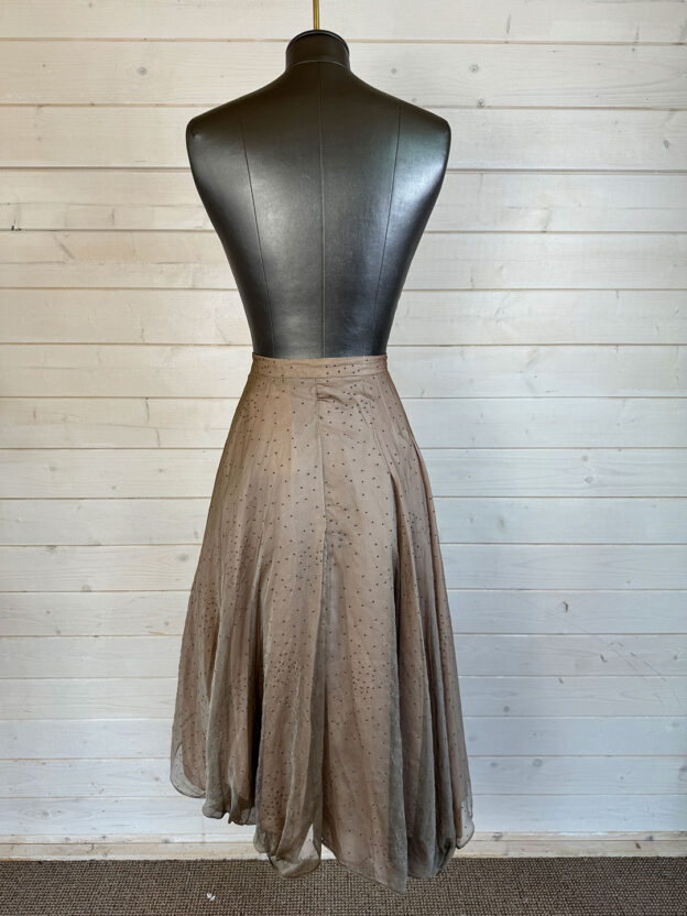 Pre-Owned Betty Jackson Taupe Chiffon Midi Skirt Size UK 10 - Image 3