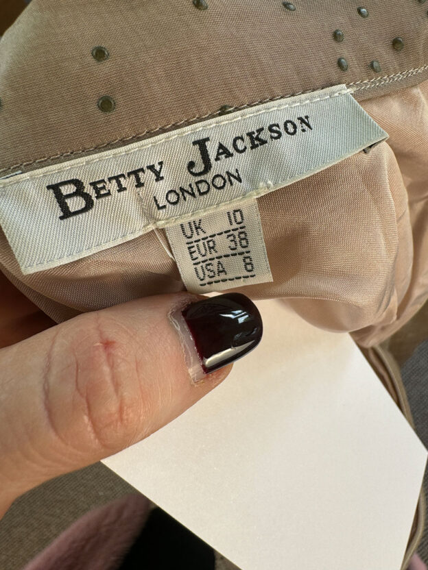 Pre-Owned Betty Jackson Taupe Chiffon Midi Skirt Size UK 10 - Image 4