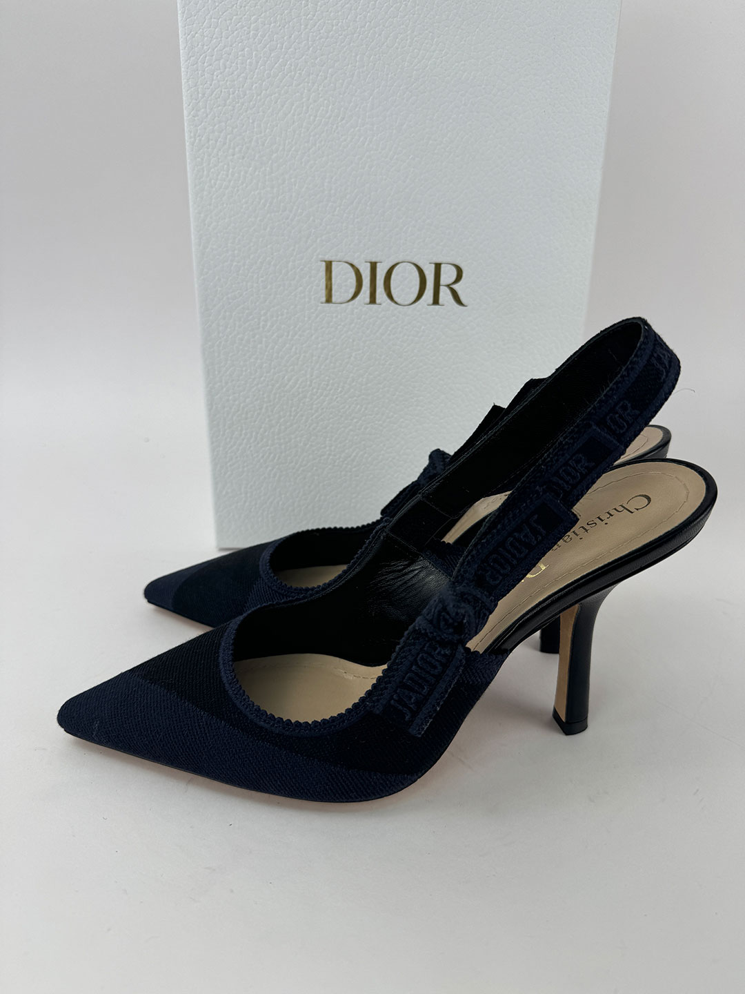 J'adior leather heels Dior Black size 38.5 EU in Leather