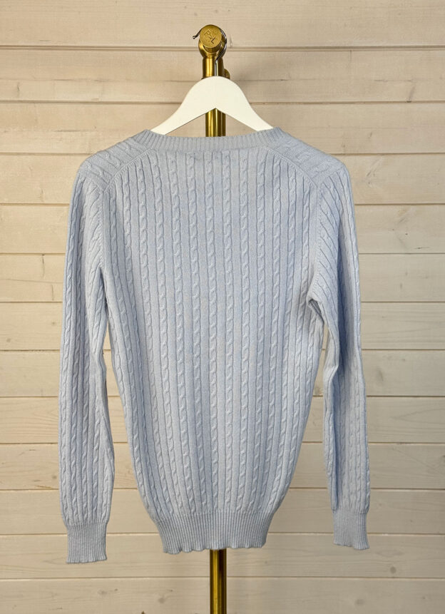 Barrie Blue Cashmere Cable Knit Jumper Size S - Image 2