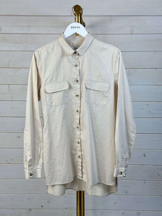 Pre-Owned Nicole Farhi Cream Cotton Shirt Size S