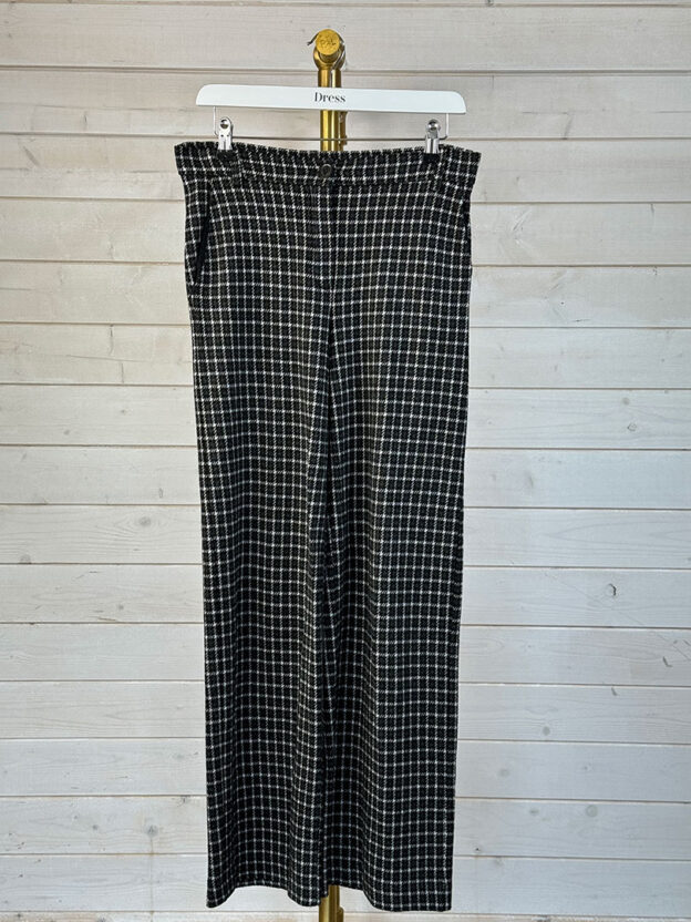 Pre-Owned Weekend Max Mara Black & White Check Trousers Size 10