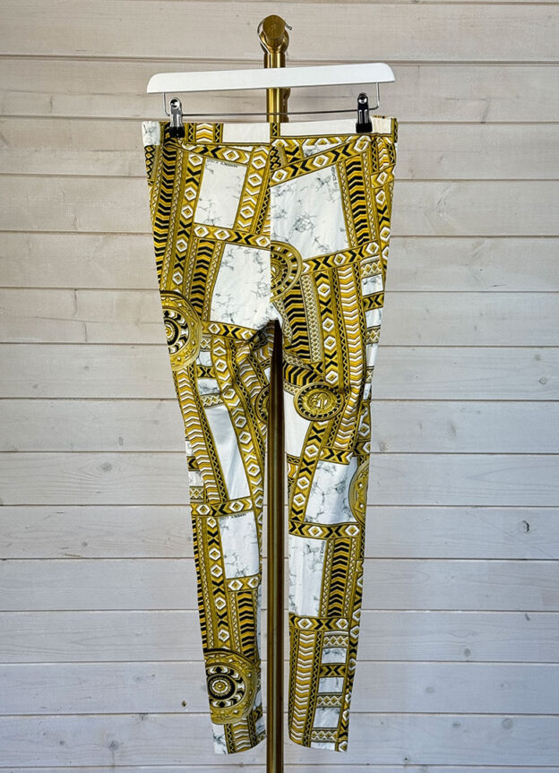 Versace Gold & White Leggings Size S-M - Image 2