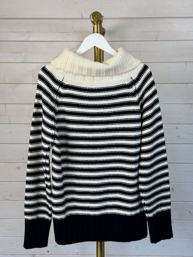 Armani Navy & Cream Roll Neck Jumper Size EU 46 (UK 18) - Image 2