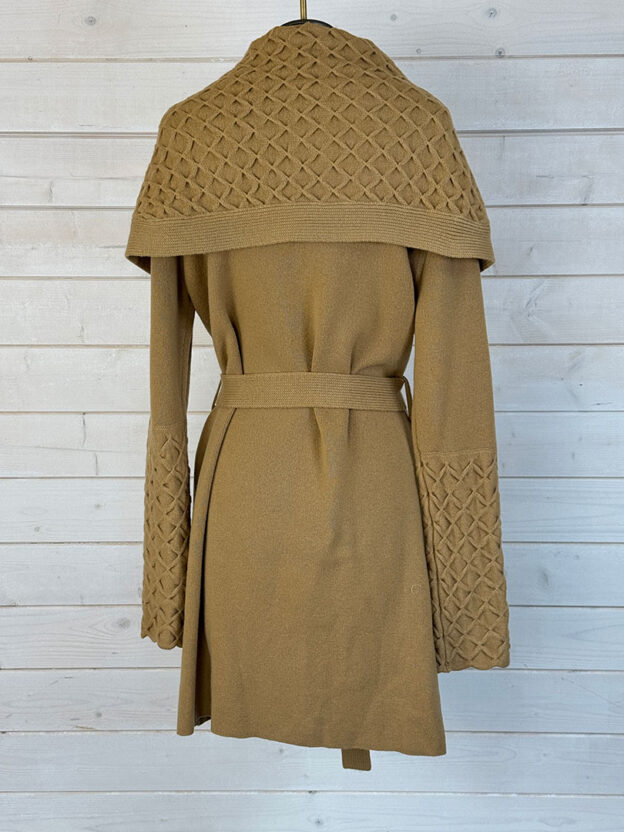 Pre-Owned Temperley Camel 100% Lambs Wool Long Belted Cardigan Size S - Image 2