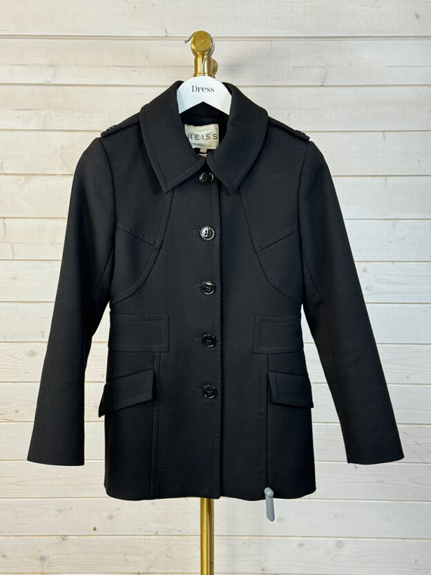 Reiss Black Wool Coat Size S