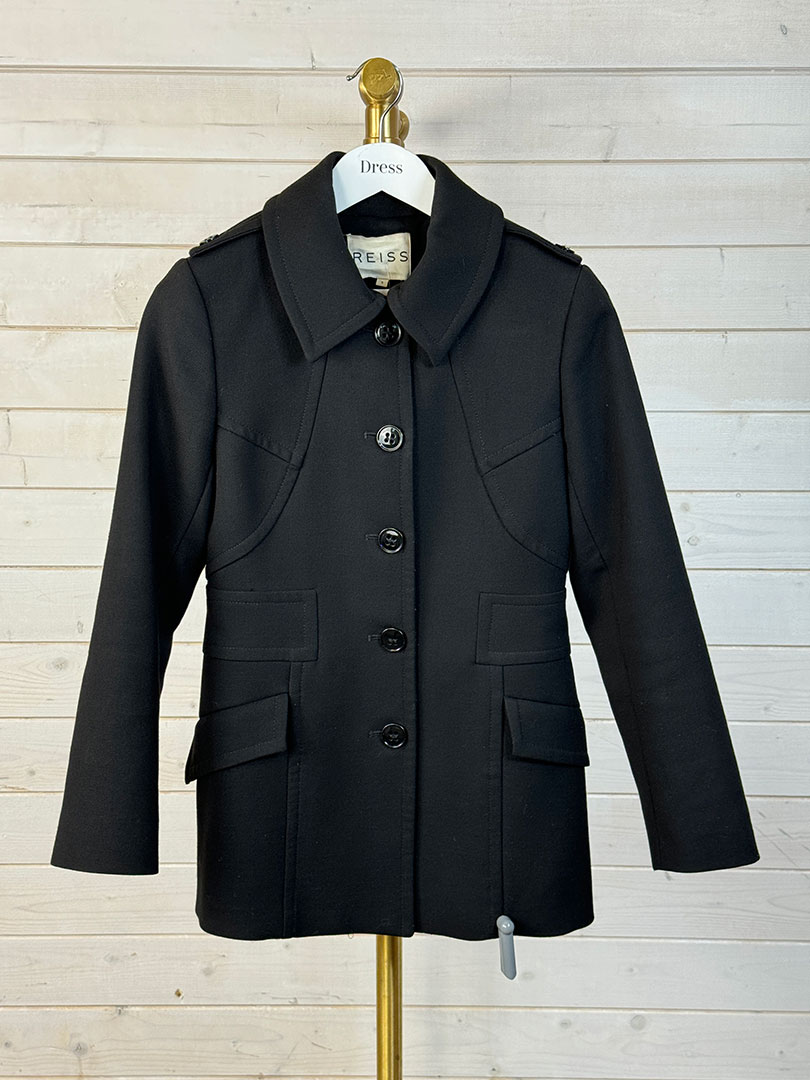Reiss black wool coat deals
