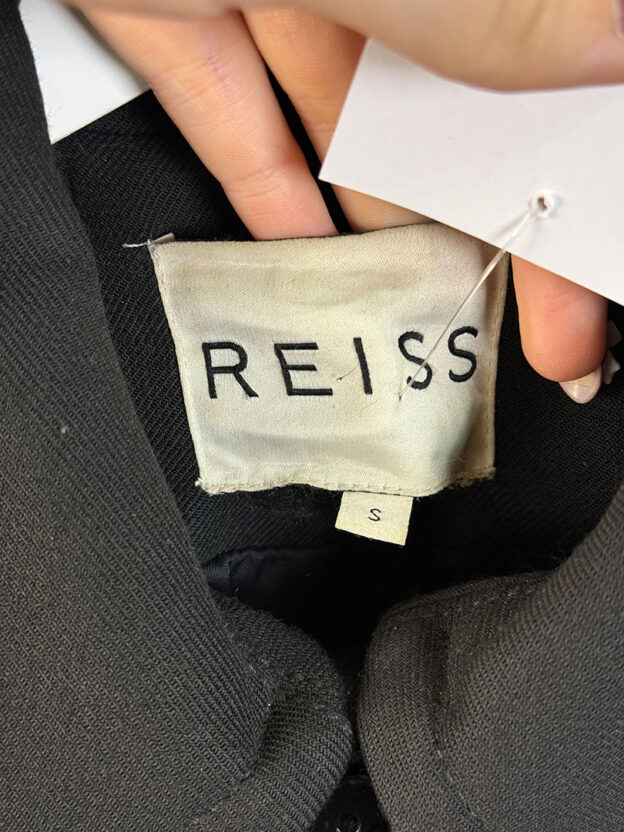 Reiss Black Wool Coat Size S - Image 4