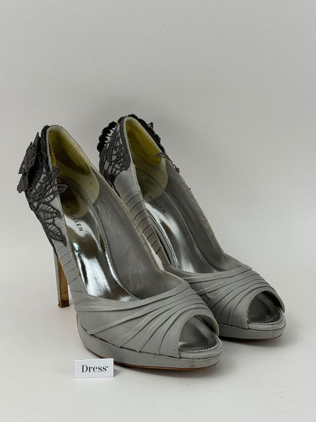 Karen Millen Grey Lace Heels Size 41 (UK 8)