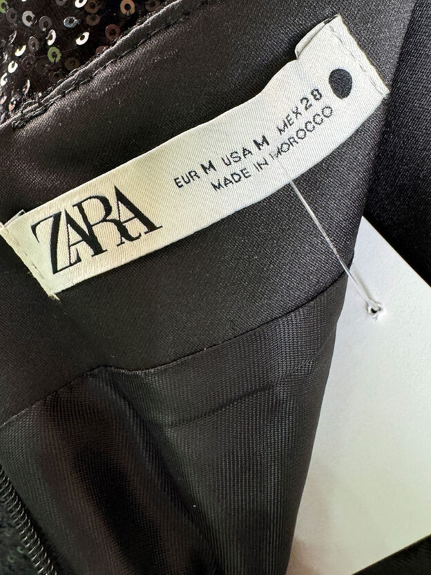 Zara Black Sequin Shorts Size M - Image 4
