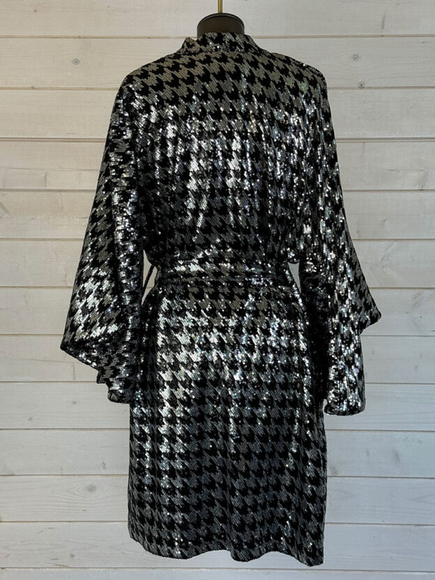 La Vie Style House Silver & Black Sparkly Dress One Size - Image 2