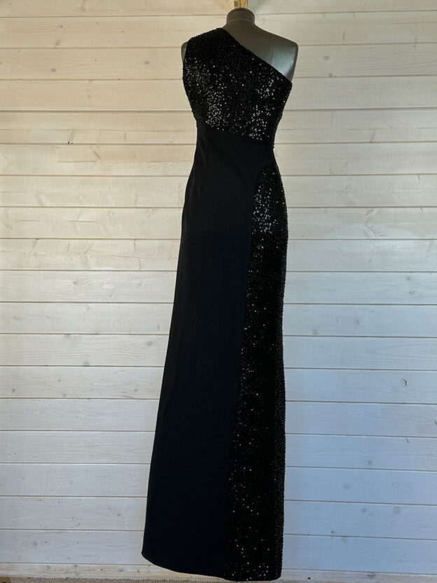 Pre-Owned Safiyaa Black Sequin Evening Dress Size 6 - Image 3