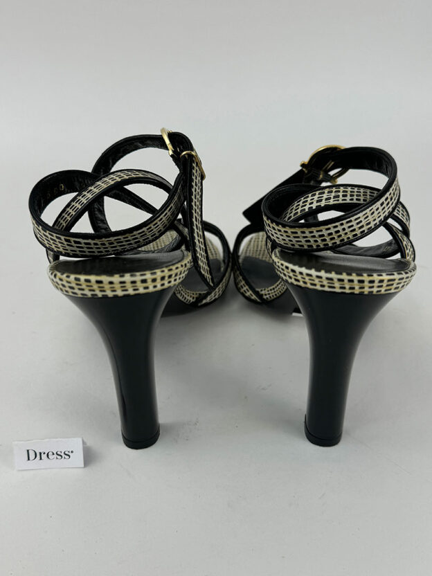 Salvatore Ferragamo Black & Gold Heels Size 39 (UK 6) - Image 4