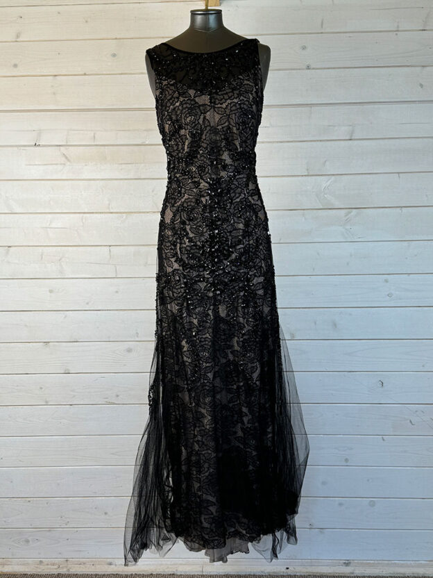 Nataylia Black Lace Evening Gown Size 10