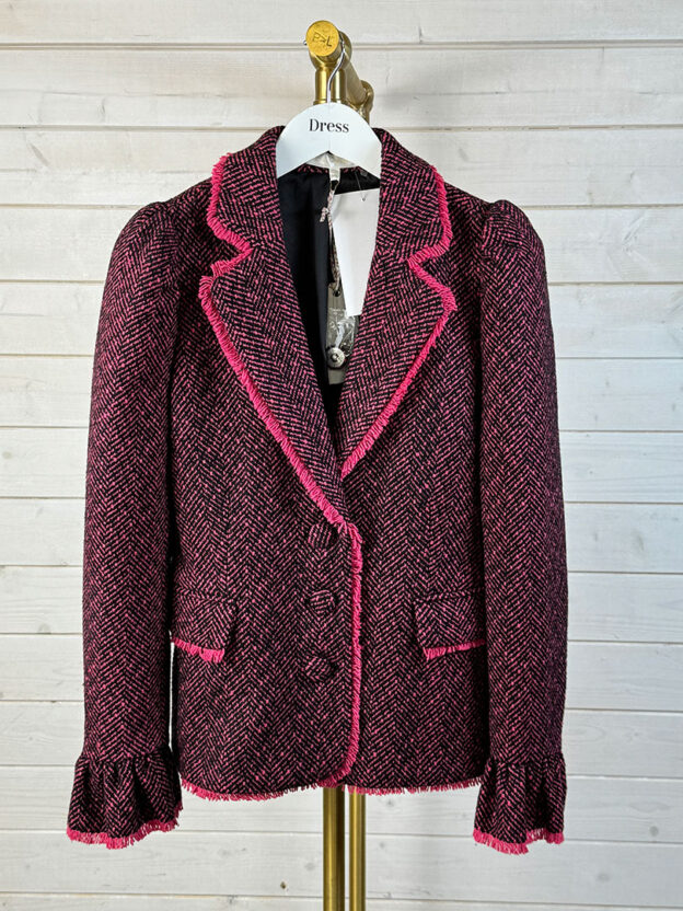 Love Shack Fancy Pink & Black Jacket Size UK 8
