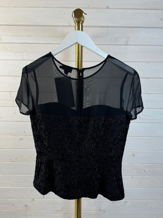 DKNY Black Lace Floral Top Size 8 (UK 12) - Image 2