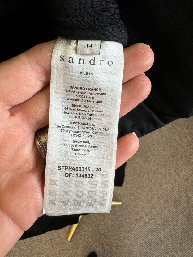 Pre-Owned Sandro Black High Waisted Trousers Size 34 (UK 6) - Image 3