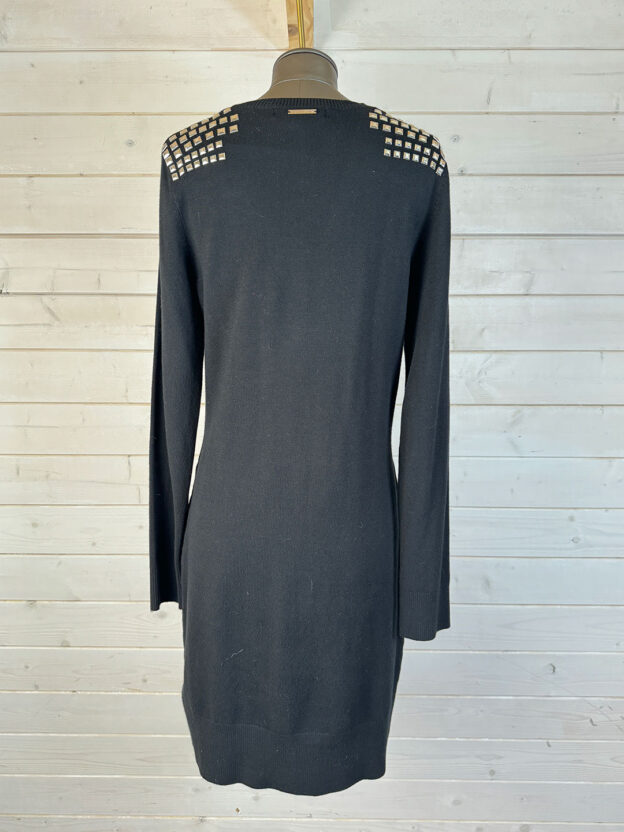 Pre-Owned Michael Kors Black Knit Dress Studded Shoulders Size S - Image 2