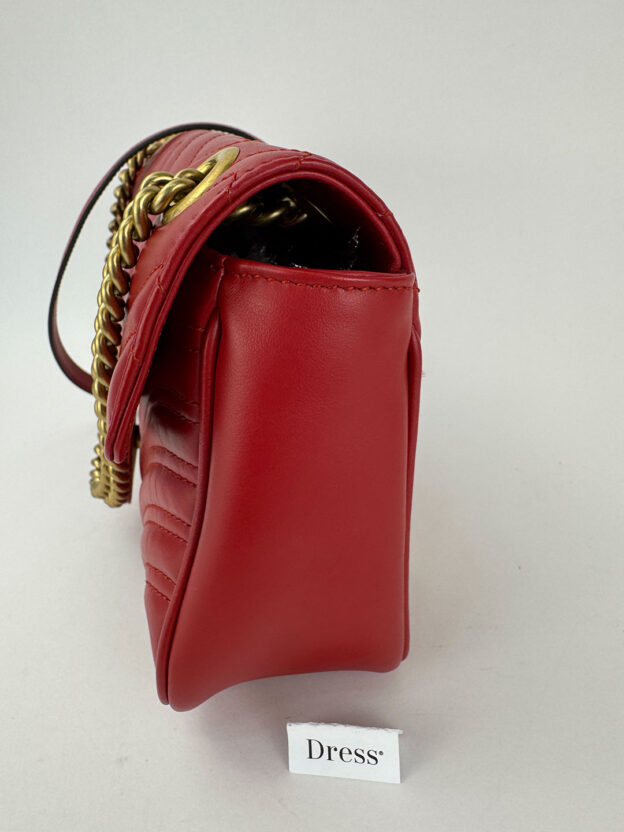 Gucci GG Marmont Chain Strap Single Flap Leather Handbag - Image 5