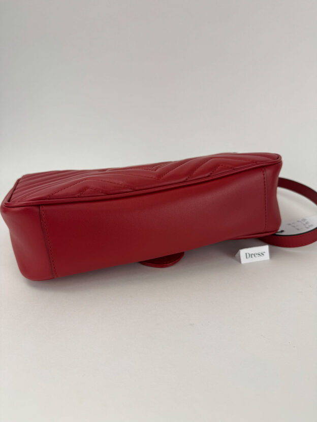 Gucci GG Marmont Chain Strap Single Flap Leather Handbag - Image 7