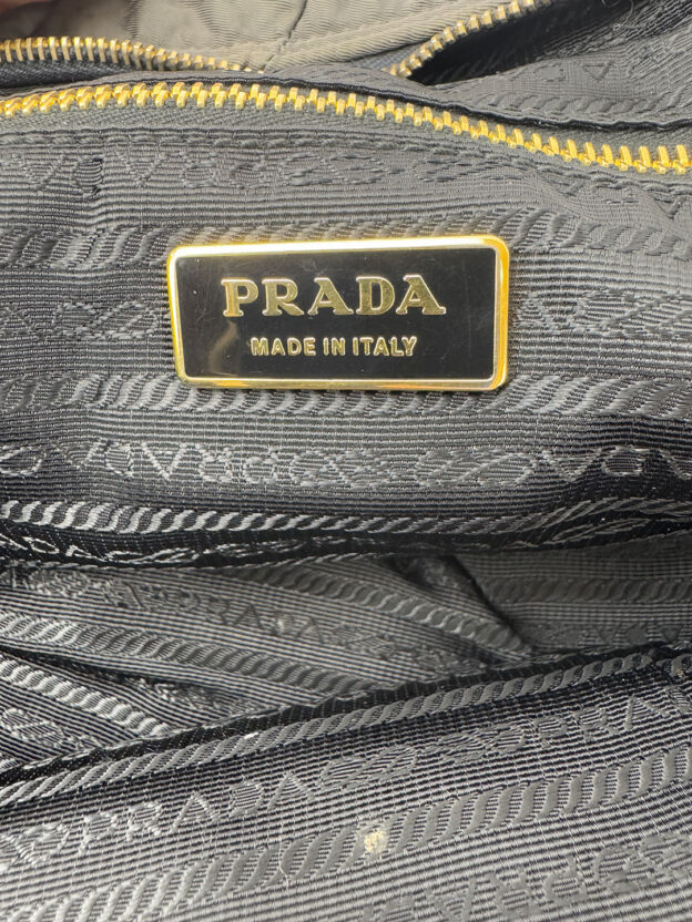 Prada Nylon Grey Bowling Bag - Image 7
