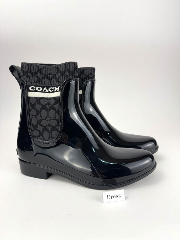 Pre-Owned Coach Rivington Rubber Rain Boots Size 36.5 (UK 3.5) Boxed