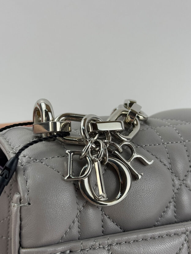 Dior Miss Dior Flap Grey Large Leather Shoulder Bag - Image 5