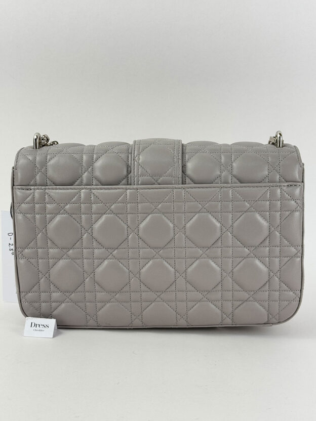 Dior Miss Dior Flap Grey Large Leather Shoulder Bag - Image 6