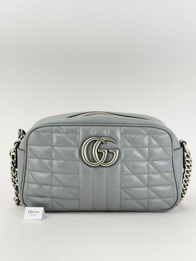 Gucci GG Marmont Leather Grey Crossbody Bag