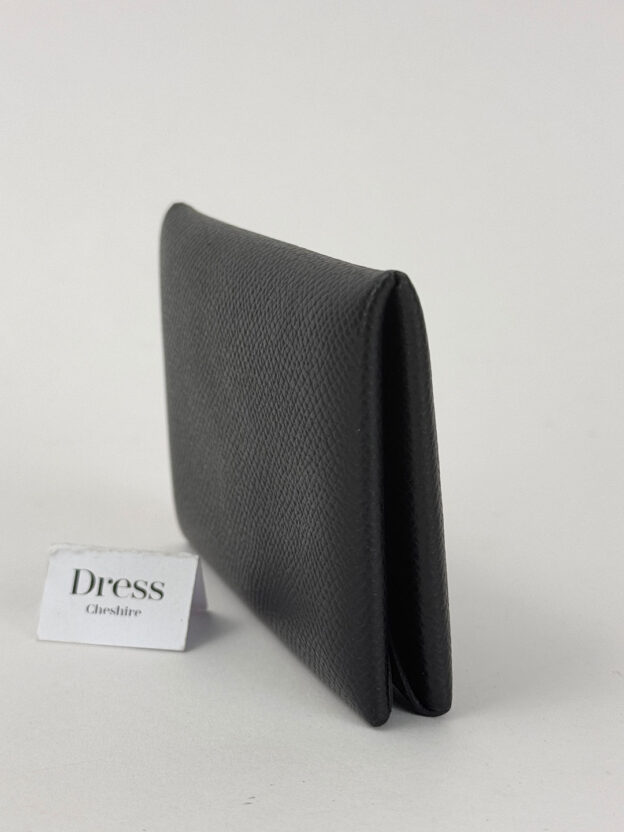 Pre-Owned Hermes Black Calvi Card Holder Boxed - Image 3
