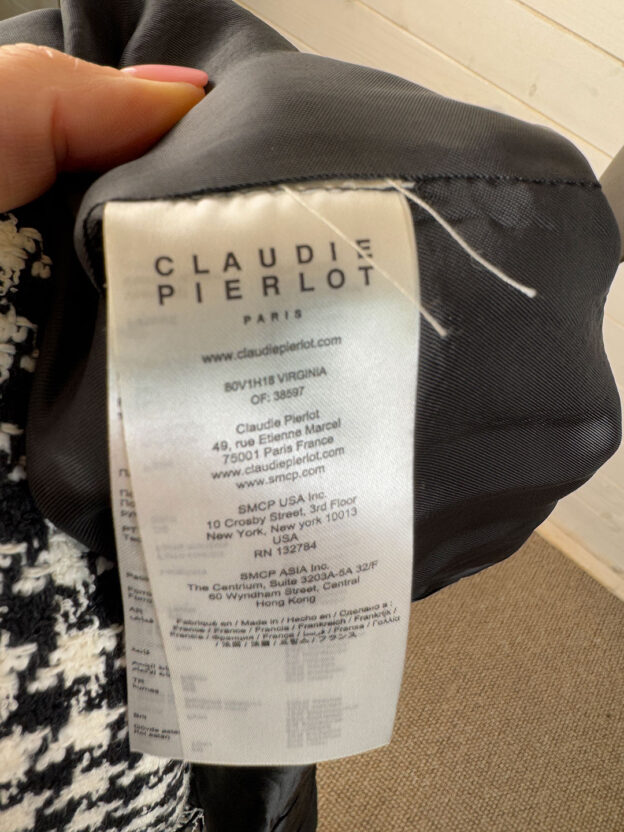 Pre-Owned Claudie Pierlot Houndstooth Jacket Size 36 (UK 8) - Image 5
