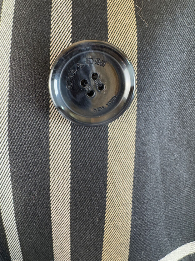 Pre-Owned Coach Black & Beige Check Trench 3/4 Length Coat Size XS - Image 3
