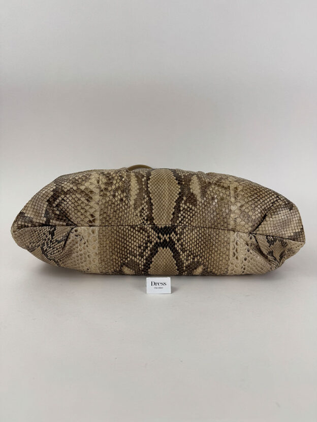 Gina Beige Snakeskin Handbag - Image 3