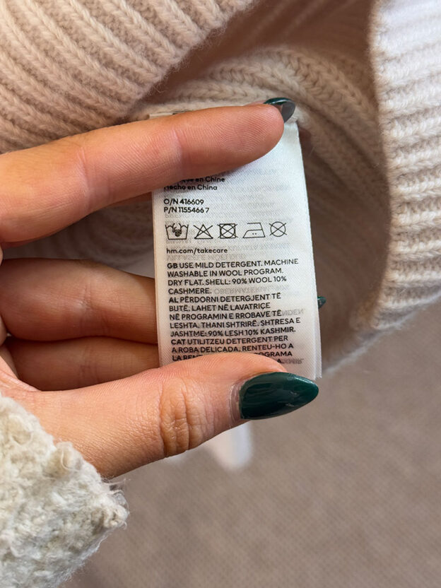 H&M Beige Wool & Cashmere Cardigan Size S - Image 4