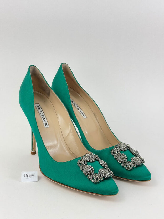 Pre-Owned Manola Blahnik Green Heels Size 42.5 (UK 9.5)