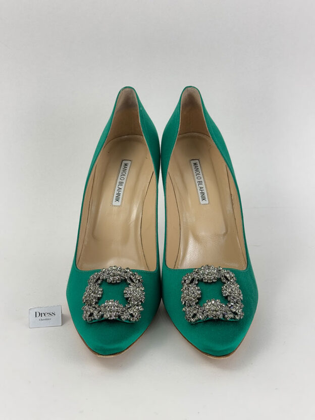 Pre-Owned Manola Blahnik Green Heels Size 42.5 (UK 9.5) - Image 6