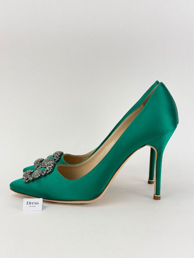 Pre-Owned Manola Blahnik Green Heels Size 42.5 (UK 9.5) - Image 5