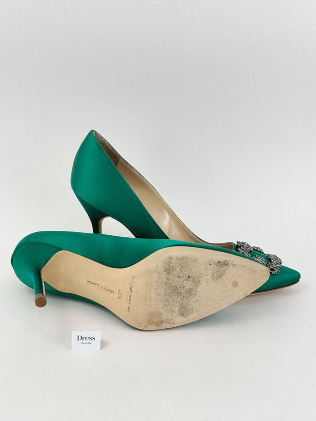 Pre-Owned Manola Blahnik Green Heels Size 42.5 (UK 9.5) - Image 3