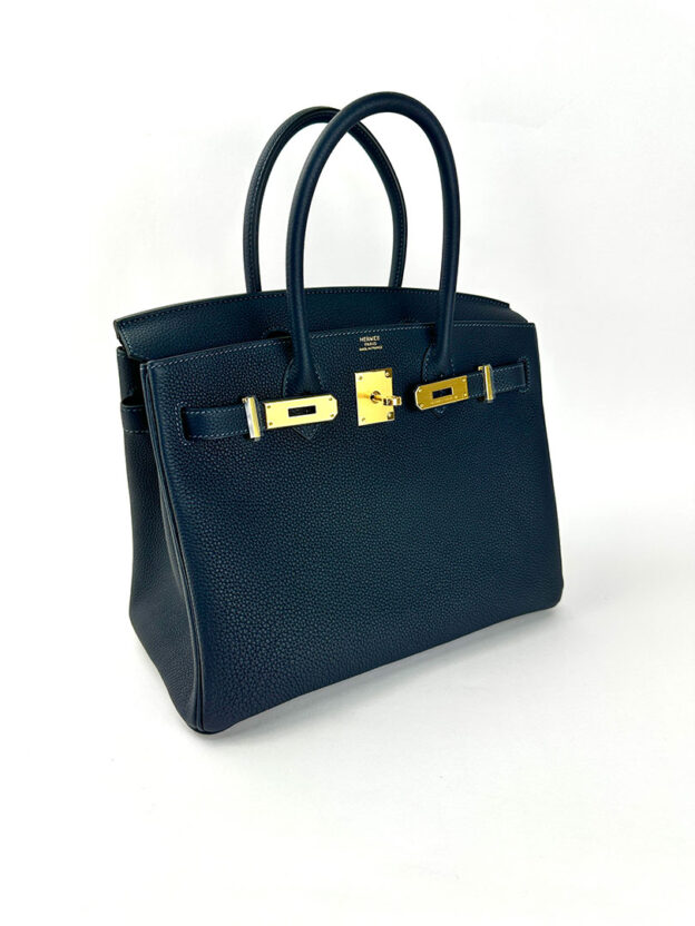 Pre-Owned Hermes Birkin 30 Caban Togo Leather GHW - Image 5