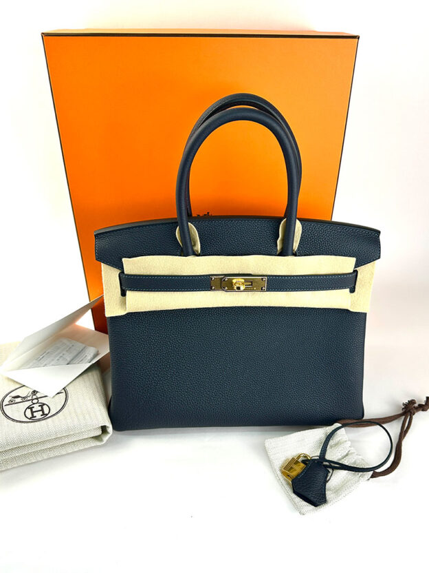 Pre-Owned Hermes Birkin 30 Caban Togo Leather GHW - Image 2
