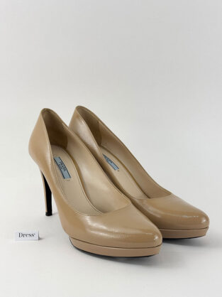 Prada Beige Patent Leather Pump Size 41.5 (8.5)